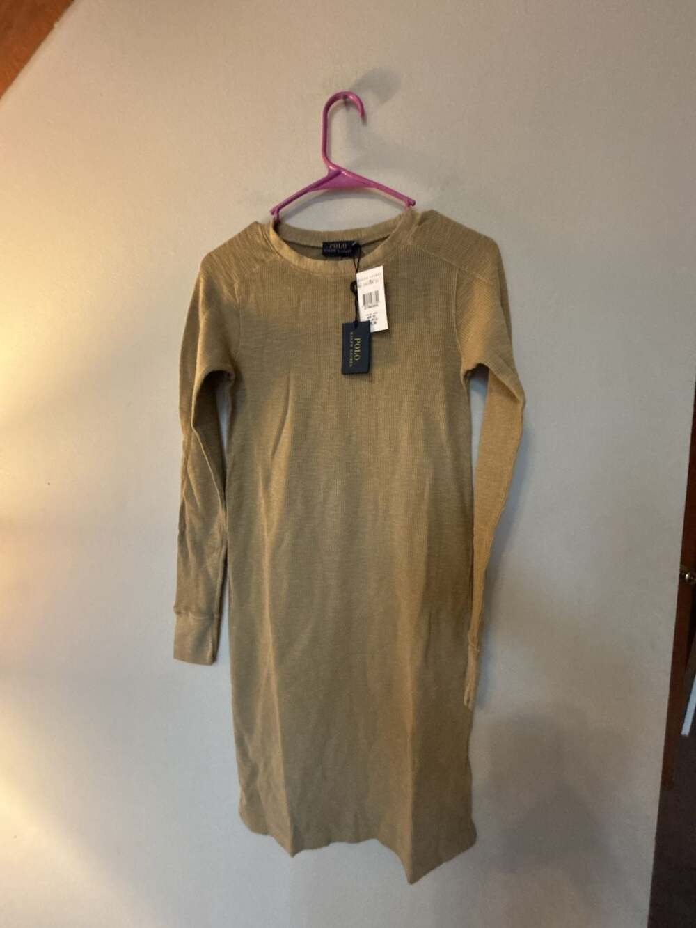 Polo Ralph Lauren Women's Long Sleeve Waffle Knit Thermal Sweater Dress